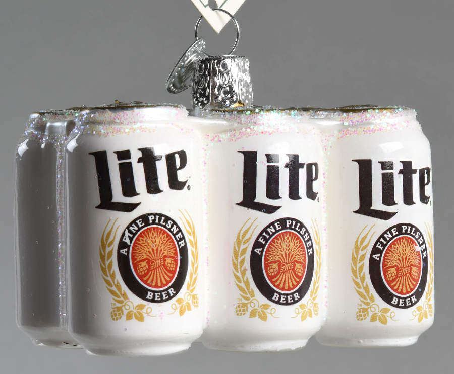 Wine, Spirits & More Miller Lite Six Pack - No Box by Old World Christmas (Newer)-1