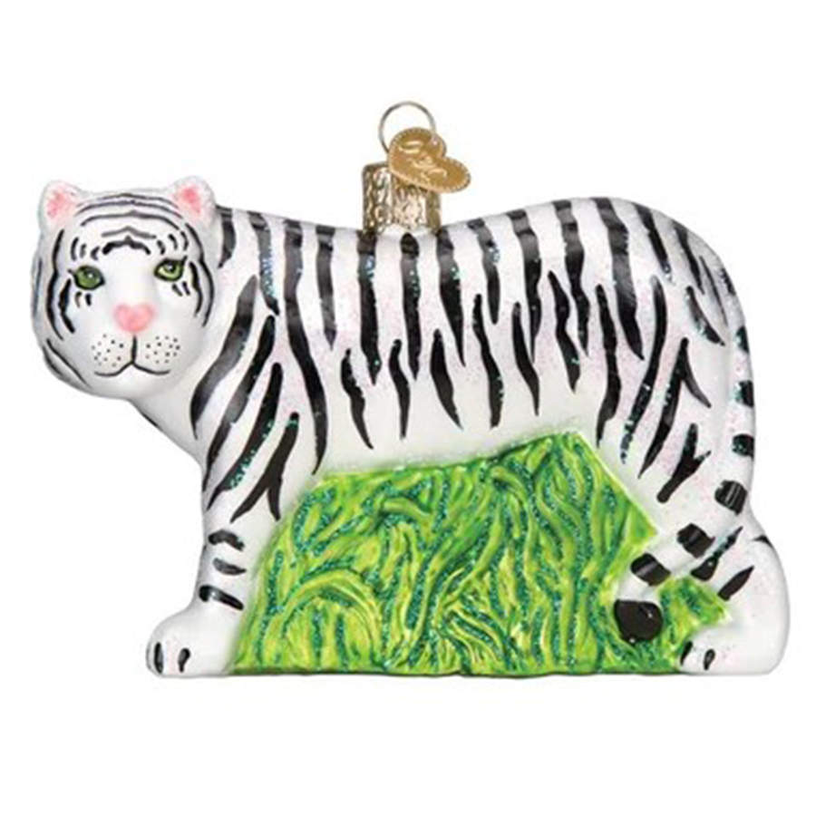 Old World Christmas White Tiger - No Box Nb3592 by Old World Christmas (Newer)-1