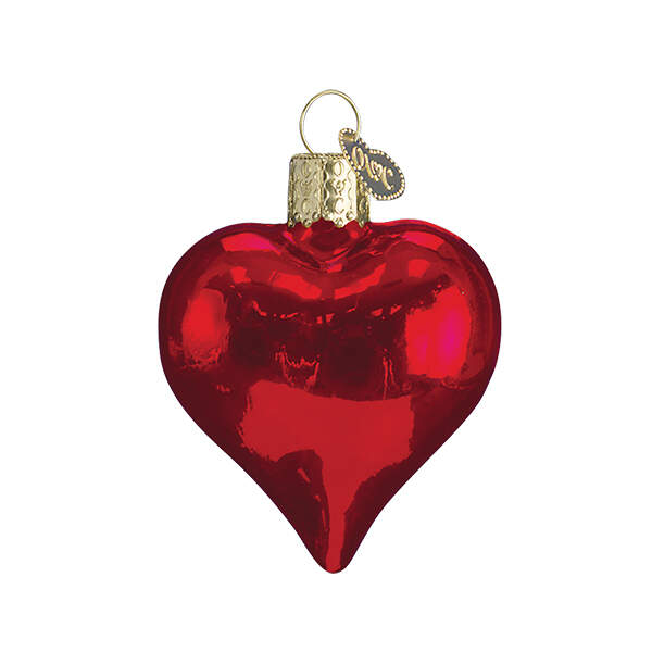 Old World Christmas Shiny Red Heart - No Box Nb897 by Old World Christmas (Newer)-1