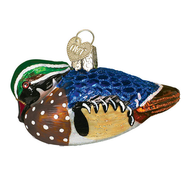 Old World Christmas Wood Duck - No Box by Old World Christmas (Newer)-1