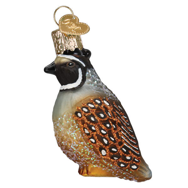 Birds-Hanging Quail (Partridge) - No Box by Old World Christmas (Newer)-1