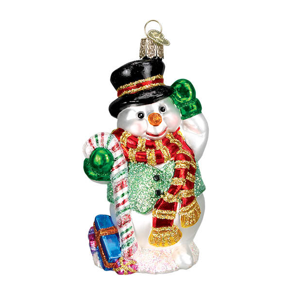Old World Christmas Candy Cane Snowman - No Box by Old World Christmas (Newer)-1