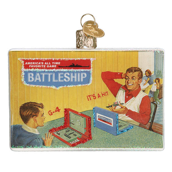 Old World Christmas Battleship - Hasbro - No Box Nb3648 by Old World Christmas (Newer)-1