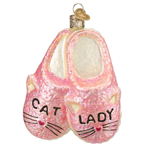 Clothing & Footwear - Fashion Cat Lady Slippers - Nb662, No Box by Old World Christmas (Newer)-1