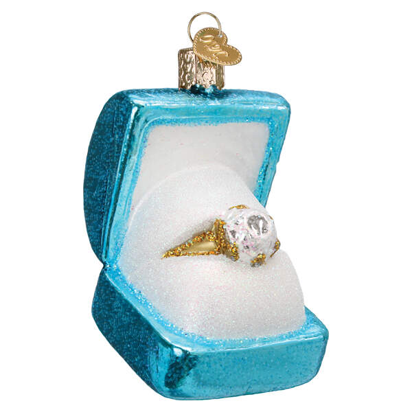 Love & Wedding Something Blue Ring Box  - No Box by Old World Christmas (Newer)-1