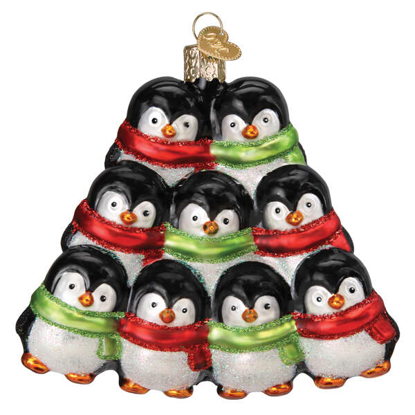 Old World Christmas Penguin Family Of 9 - No Box Nb3620 by Old World Christmas (Newer)-1