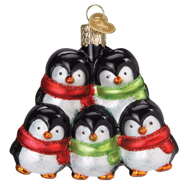 Old World Christmas Penguin Family Of 5 - No Box Nb3618 by Old World Christmas (Newer)-1