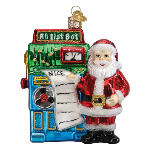 Old World Christmas Santa's Ai List Bot - No Box Nb3612 by Old World Christmas (Newer)-1