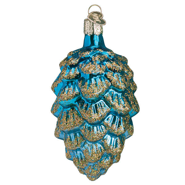 Old World Christmas Blue Ponderosa Pine Cone - No Box Nb3577 by Old World Christmas (Newer)-1