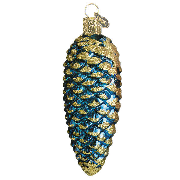 Old World Christmas Blue Shimmering Cone - No Box Nb3576 by Old World Christmas (Newer)-1