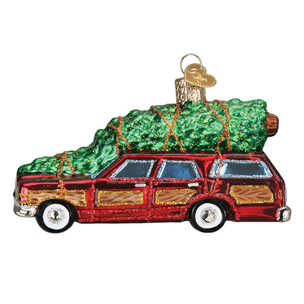 Old World Christmas Station Wagon With Tree - No Box Nb3564 by Old World Christmas (Newer)-1