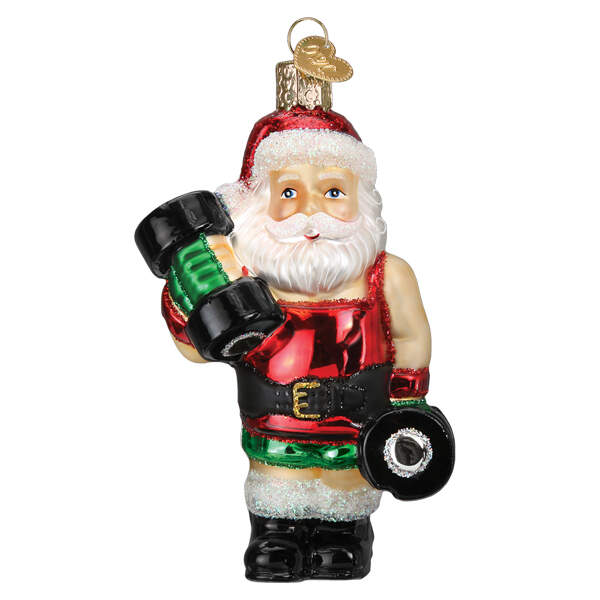 Old World Christmas Bodybuilder Santa - No Box Nb3551 by Old World Christmas (Newer)-1
