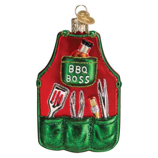 Old World Christmas Bbq Apron - No Box Nb3522 by Old World Christmas (Newer)-1