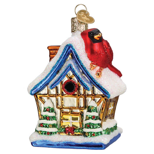 Birds-Hanging Cardinal Birdhouse - No Box by Old World Christmas (Newer)-1