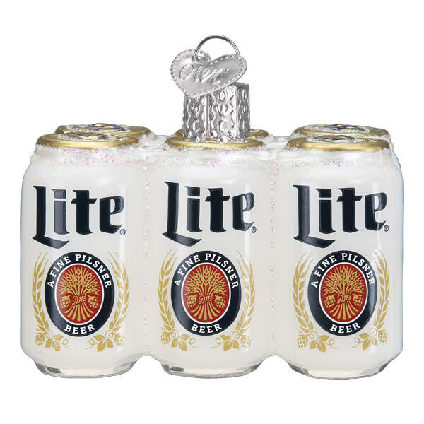 Wine, Spirits & More Miller Lite Six Pack - No Box by Old World Christmas (Newer)-1