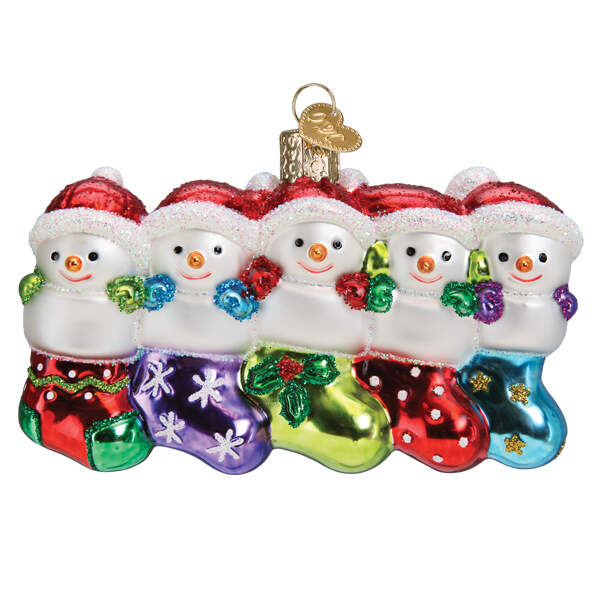 Old World Christmas Snow Family Of 5 - No Box Nb3319 by Old World Christmas (Newer)-1