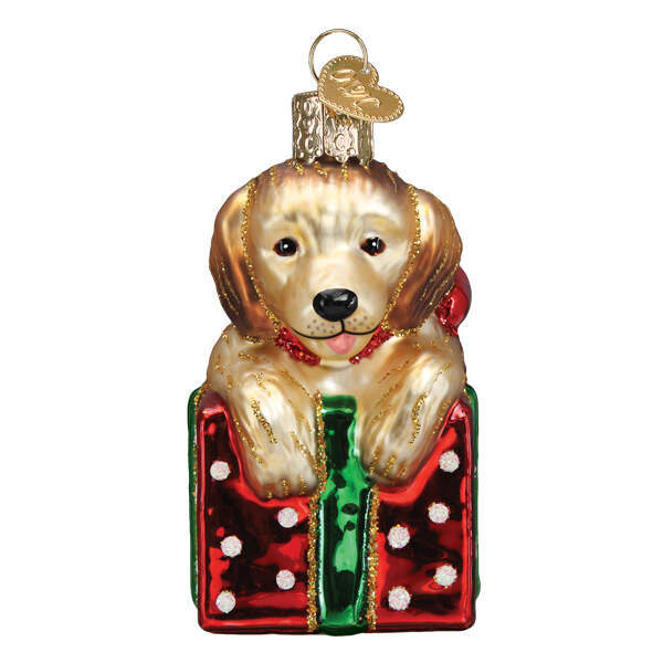 Old World Christmas Golden Puppy Surprise - No Box Nb3277 by Old World Christmas (Newer)-1