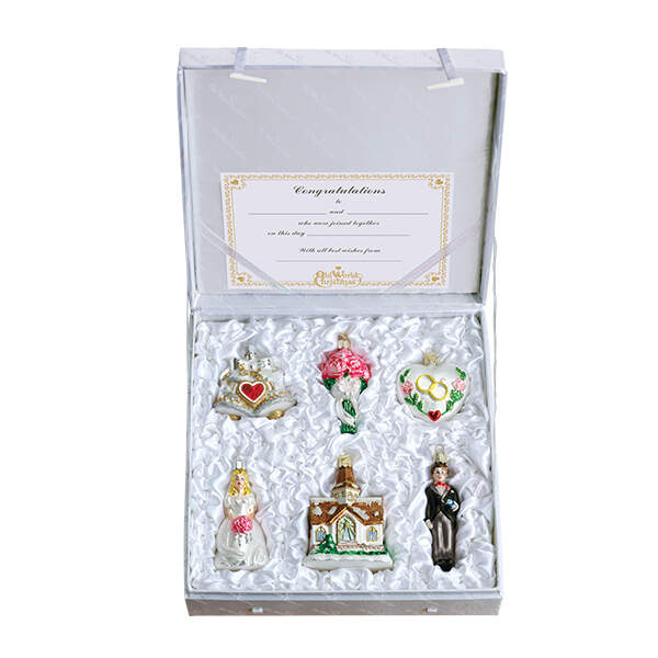 Love & Wedding Wedding Collection Set Of 6 - Set Of 6 by Old World Christmas (Newer)-1