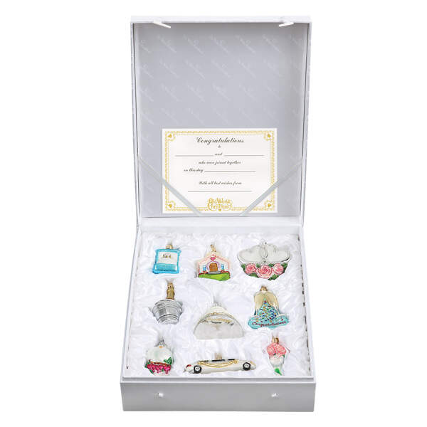 Old World Christmas Just Married - 9 Ornaments In Box - With Box Bx3482 by Old World Christmas (Newer)-1