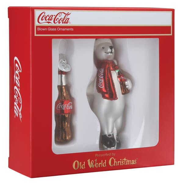 Old World Christmas Coca-Cola Polar Bear Set - With Box Bx3475 by Old World Christmas (Newer)-1