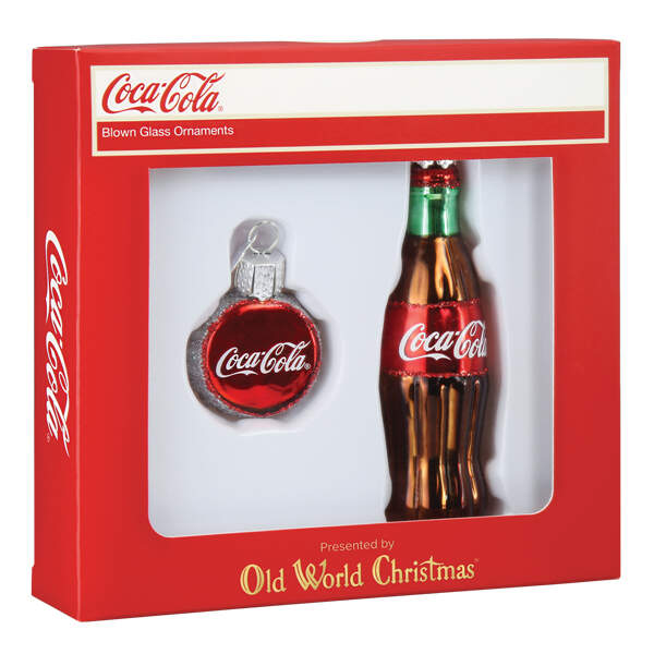 Old World Christmas Coca Cola Bottle Set - With Box Bx3419 by Old World Christmas (Newer)-1