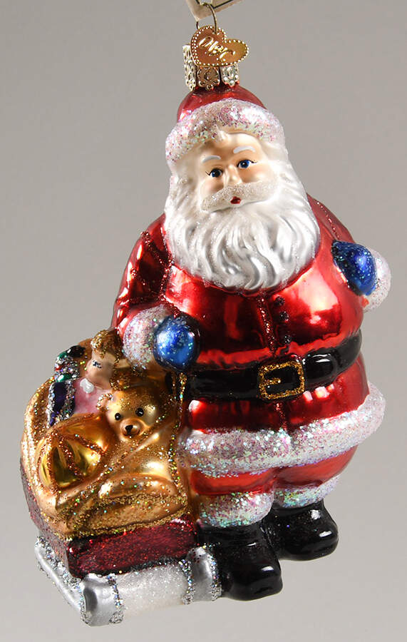 Old World Christmas Santa With Toy Sled - No Box Nb1988 by Old World Christmas (Newer)-1