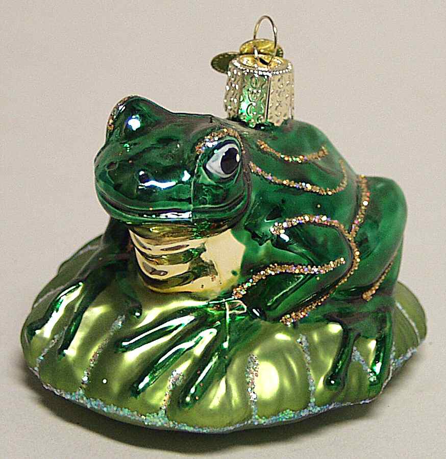 Fish and Marine Life Frog On Lily Pad - No Box by Old World Christmas (Newer)-1