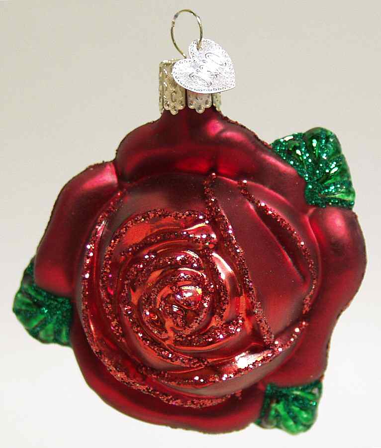 Flowers & Plants Rose-Red - No Box by Old World Christmas (Newer)-1