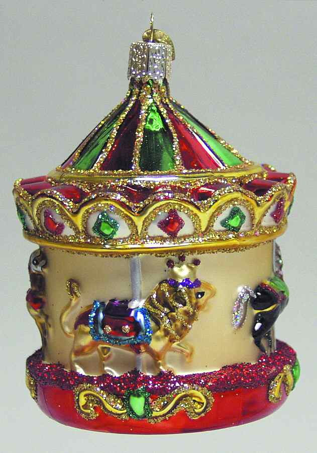 Old World Christmas Carousel-Red & Green - No Box Nb1803 by Old World Christmas (Newer)-1