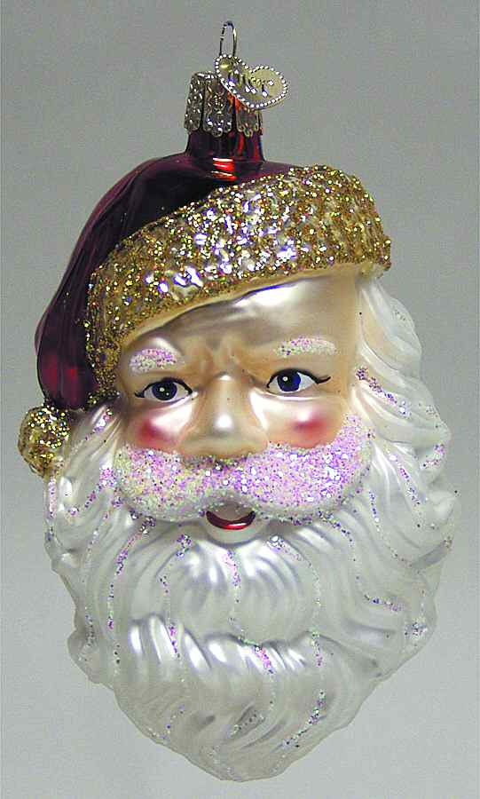 Santa and Mrs Claus Jovial Santa Head - No Box by Old World Christmas (Newer)-1