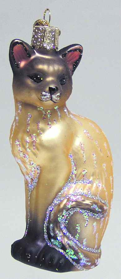 Animals Siamese Cat-Tan - No Box by Old World Christmas (Newer)-1