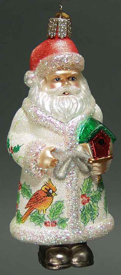 Santa and Mrs Claus Glistening Birdhouse Santa - No Box by Old World Christmas (Newer)-1