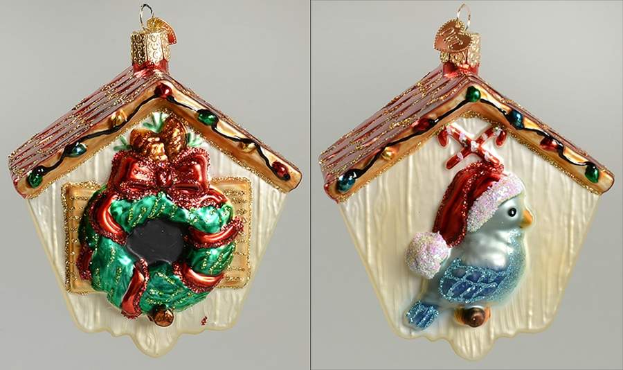 Birds-Hanging Christmas Birdhouse - No Box by Old World Christmas (Newer)-1