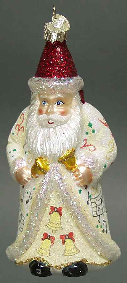 Santa and Mrs Claus Glistening Bellringer Santa - No Box by Old World Christmas (Newer)-1