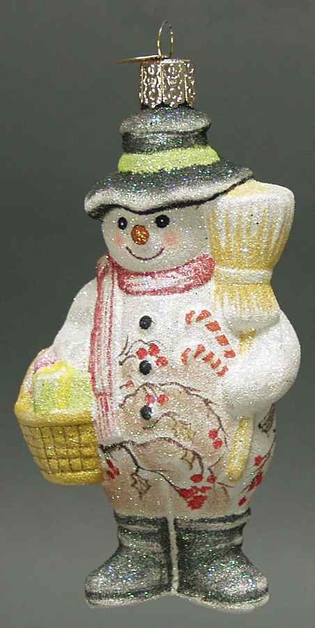 Snowmen Glistening Chickadee Snowman - No Box by Old World Christmas (Newer)-1