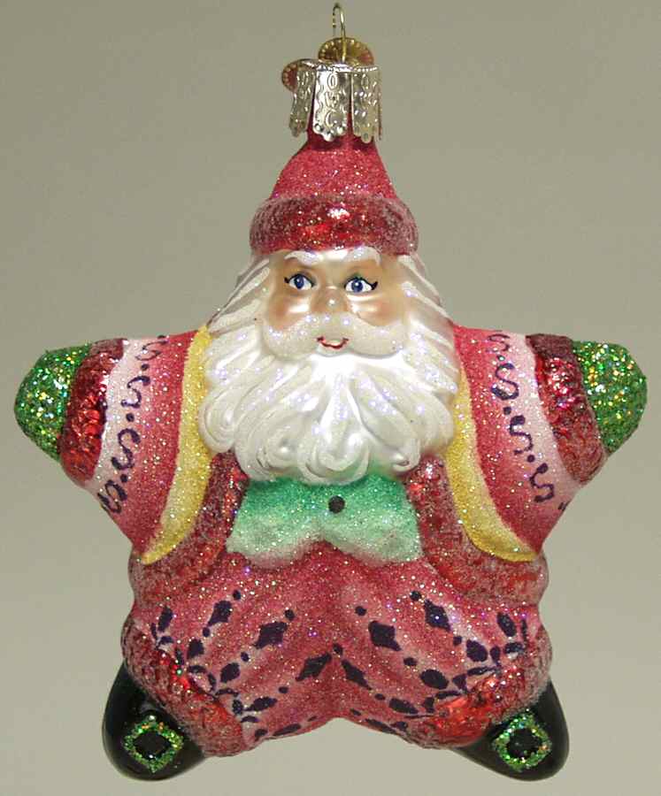 Santa and Mrs Claus Glistening Twinkle Santa - No Box by Old World Christmas (Newer)-1