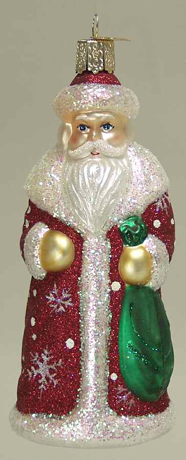 Santa and Mrs Claus Glistening Snowflake Santa - No Box by Old World Christmas (Newer)-1
