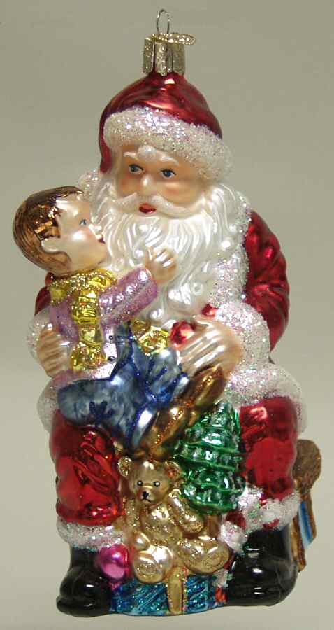 Santa and Mrs Claus Santa With Child - No Box by Old World Christmas (Newer)-1