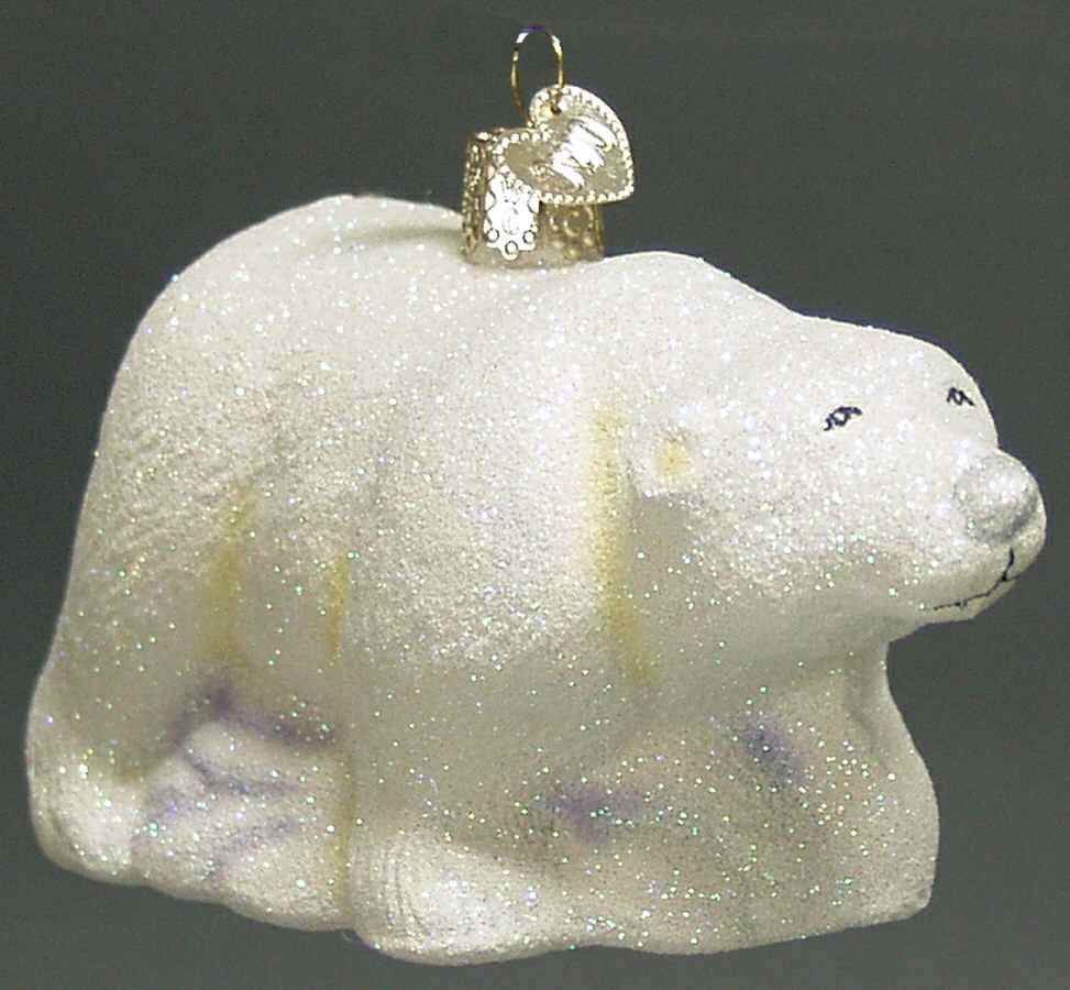 Animals Glistening Polar Bear - No Box by Old World Christmas (Newer)-1