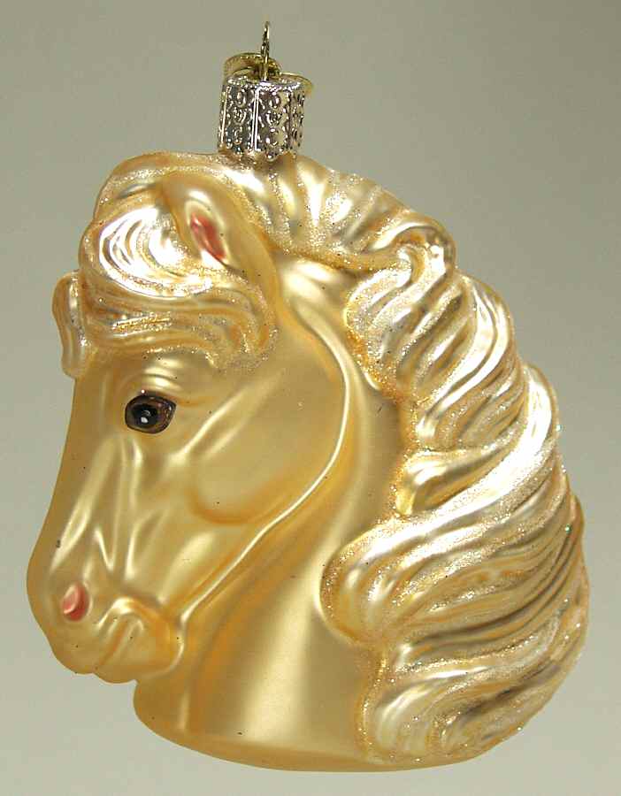 Animals Horse Head - Tan - No Box 104d by Old World Christmas (Newer)-1