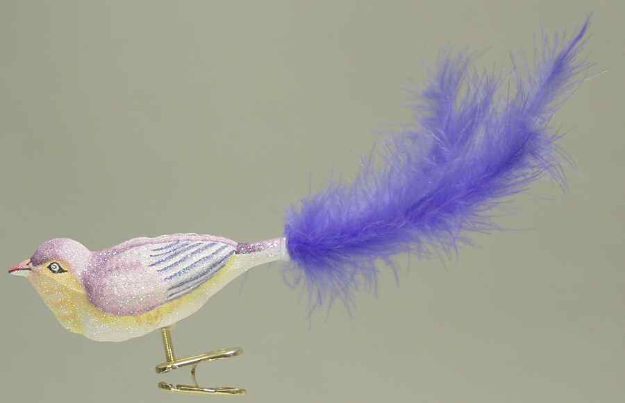 Birds - Clip-On Glistening Lilac Sonbird - No Box by Old World Christmas (Newer)-1