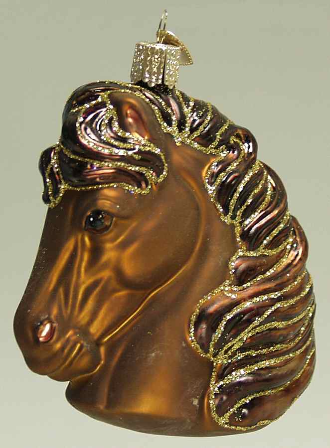 Animals Horse Head-Brown - No Box by Old World Christmas (Newer)-1