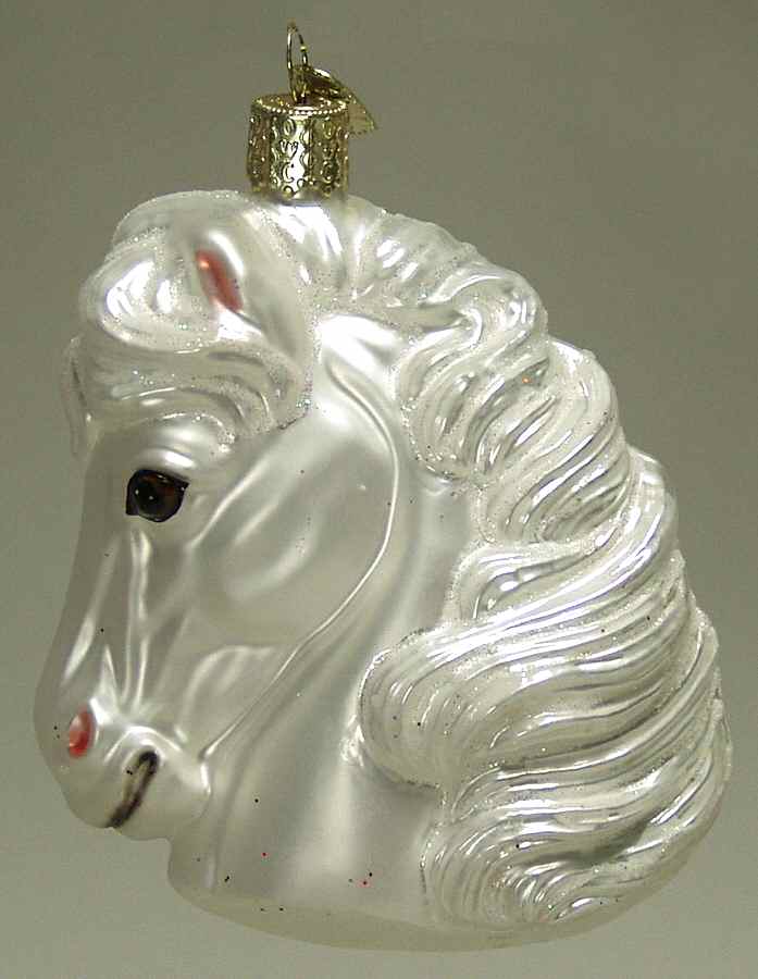 Animals Horse Head - White - No Box by Old World Christmas (Newer)-1