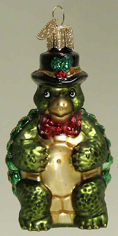 Fish and Marine Life Top Hat Turtle - No Box by Old World Christmas (Newer)-1