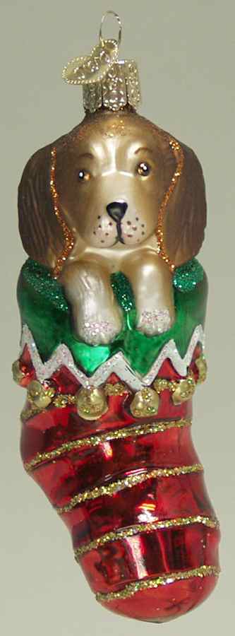 Animals Puppy In Stocking - No Box by Old World Christmas (Newer)-1