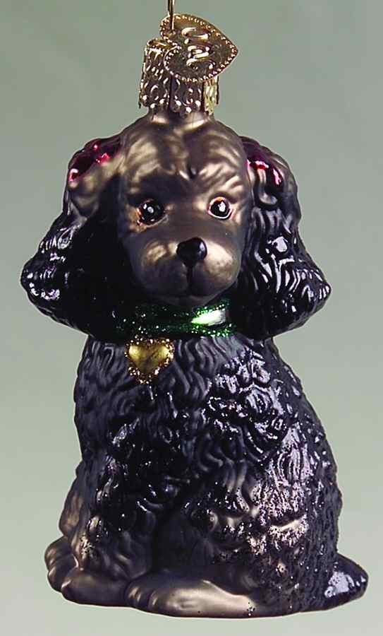 Animals Poodle-Black - No Box by Old World Christmas (Newer)-1