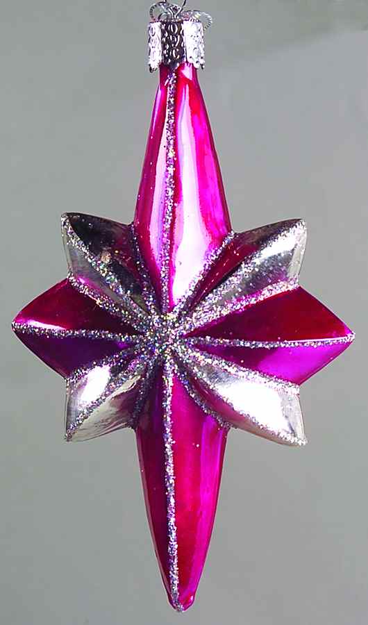 Celestial Retro Star-Pink - No Box by Old World Christmas (Newer)-1