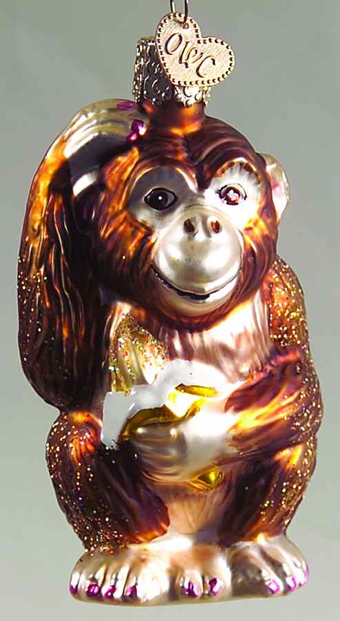 Animals Chimpanzee - No Box by Old World Christmas (Newer)-1