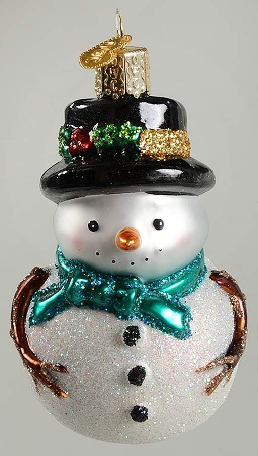 Old World Christmas Holly Hat Snowman - Blue - No Box Nb2247 by Old World Christmas (Newer)-1