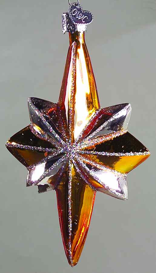 Celestial Retro Star-Yellow - No Box by Old World Christmas (Newer)-1